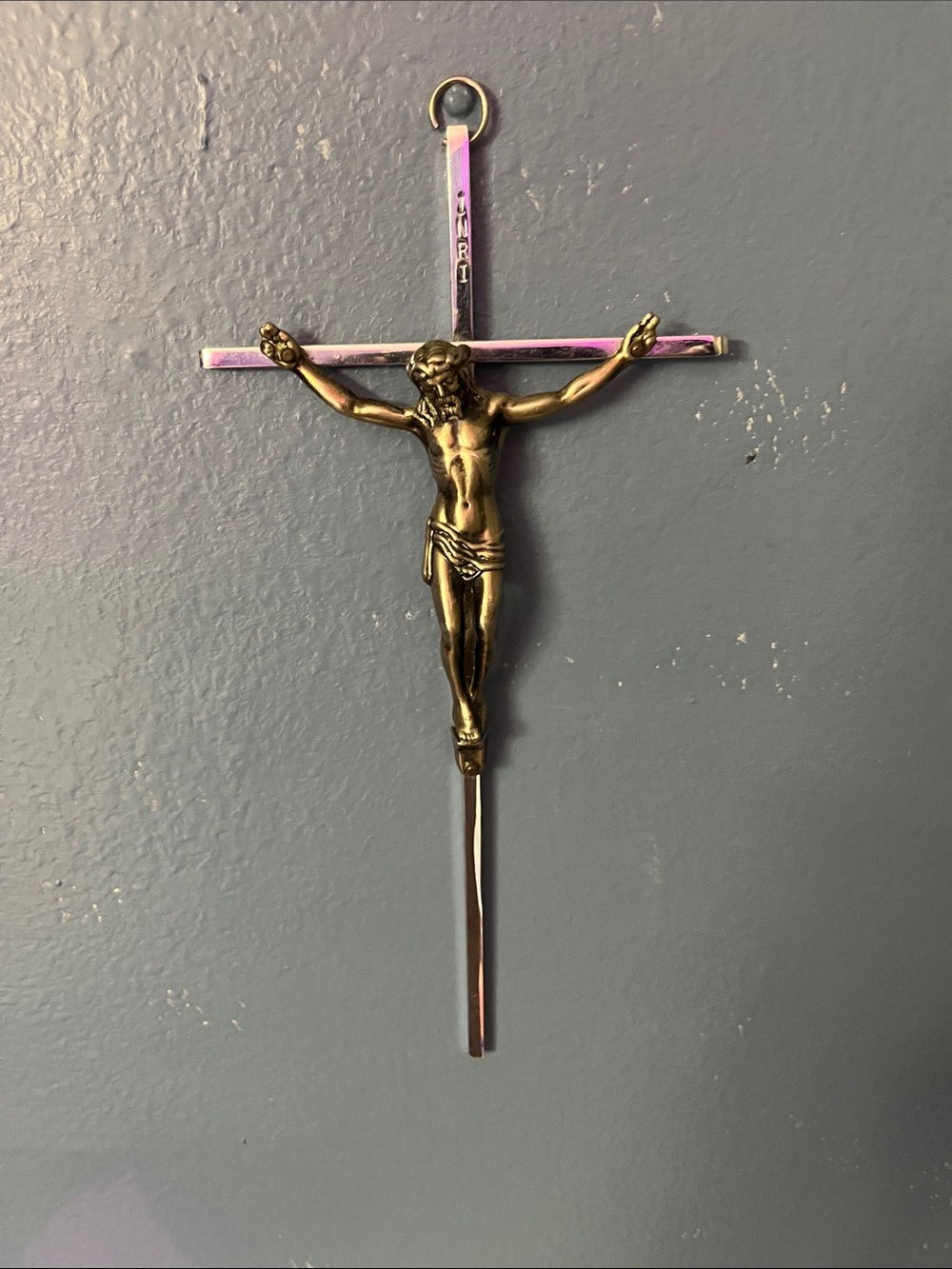 Brass Crucifix Wall Cross - Gold Finish